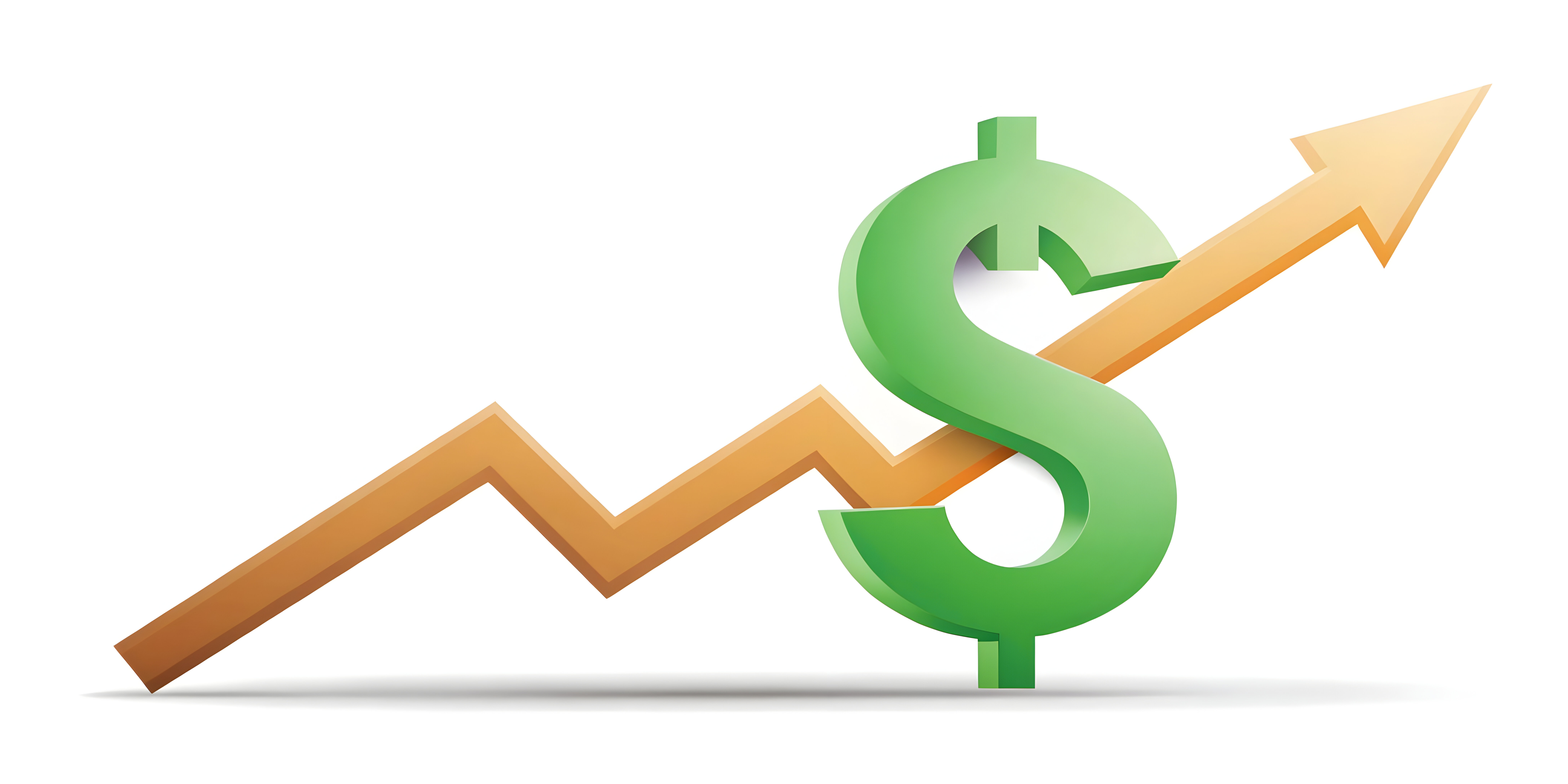 Financial growth concept with dollar sign and rising arrow