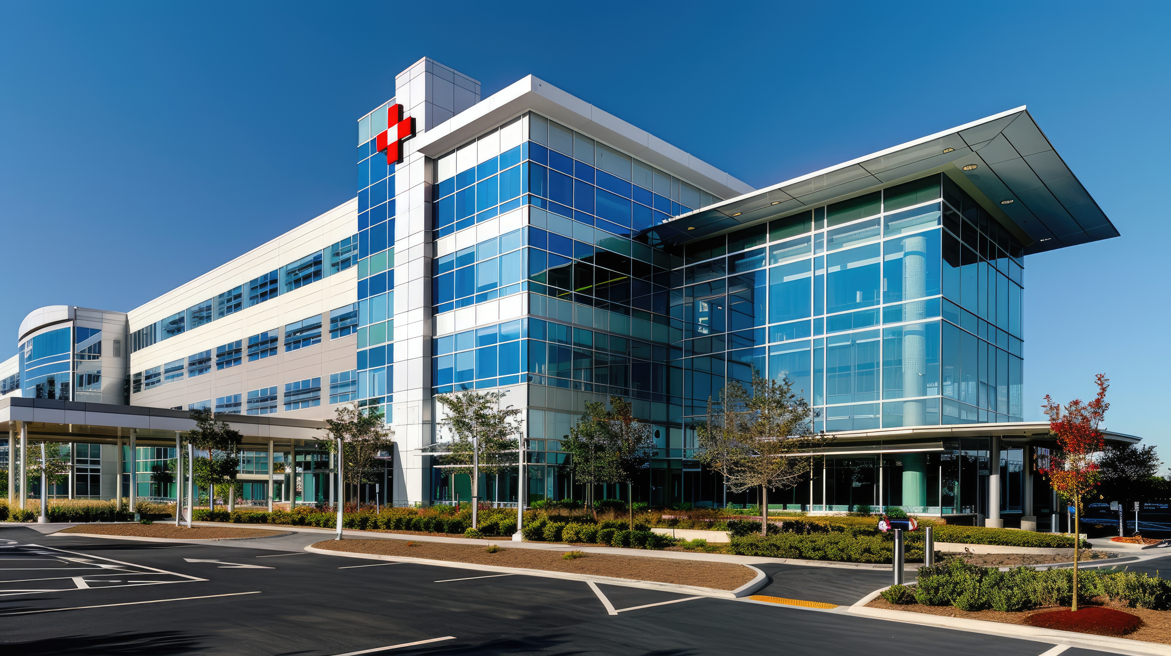 Modern hospital building exterior